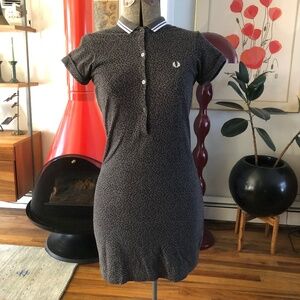 Fred Perry Amy Winehouse Foundation Leopard Cheetah Mini Polo Dress US 4 UK 8